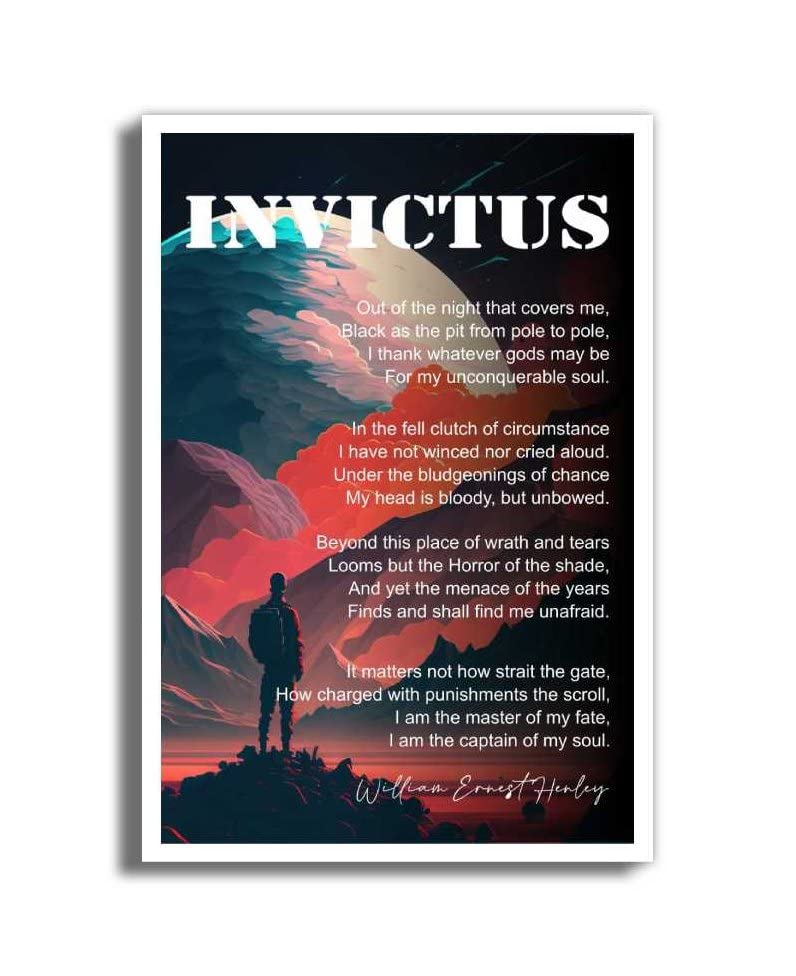 Mama and Munu Invictus poem poster, poetry poster, inspirational wall art, motivational poster 12 X 18 inches size