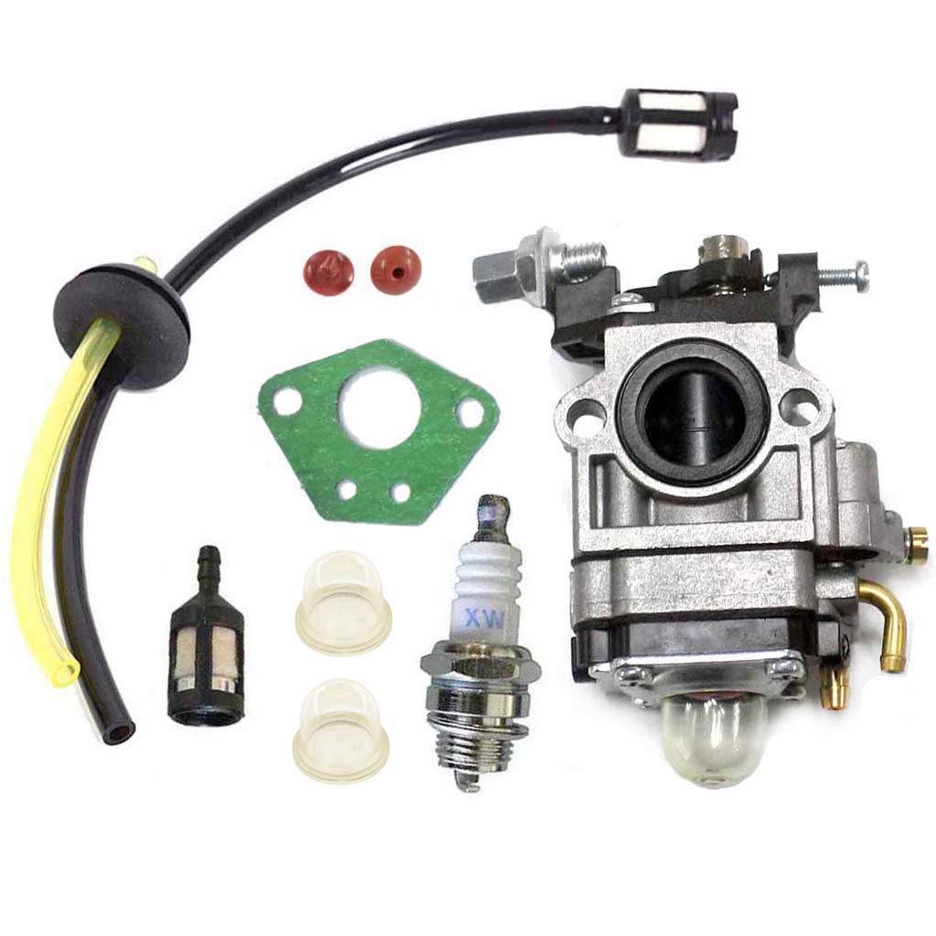 HURI Carburetor Spark Plug Fuel Line Filter Kit For Hyundai HYMT5200 P1PE P5200MT 52cc Garden Multi Function Tool Carburettor