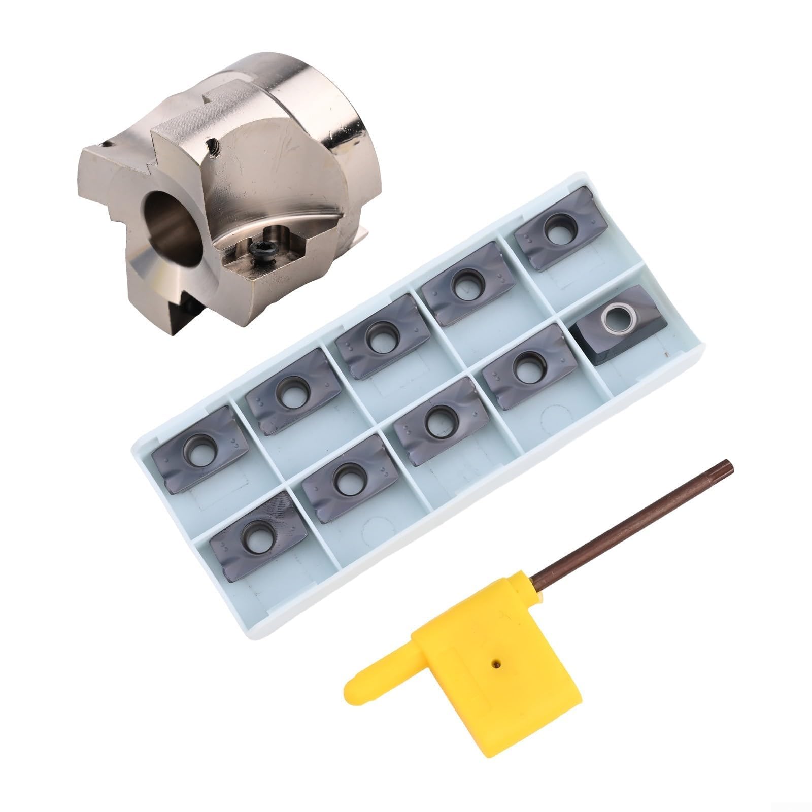 Fraise à bout indexable 5 cannelures BAP400R-50-22 50 mm avec 10 inserts en carbure APMT1604 pour fraisage CNC robuste