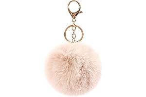 Colorful Faux Fur Pom Pom Keychain