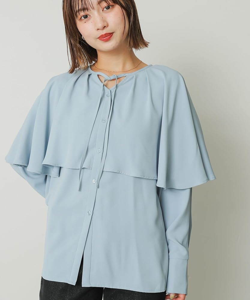♡Lily♡です! NOBLE ケープフリルブラウス ライトブルー Noble（ノーブル）の「○《追加》ケープフリルブラウス 2