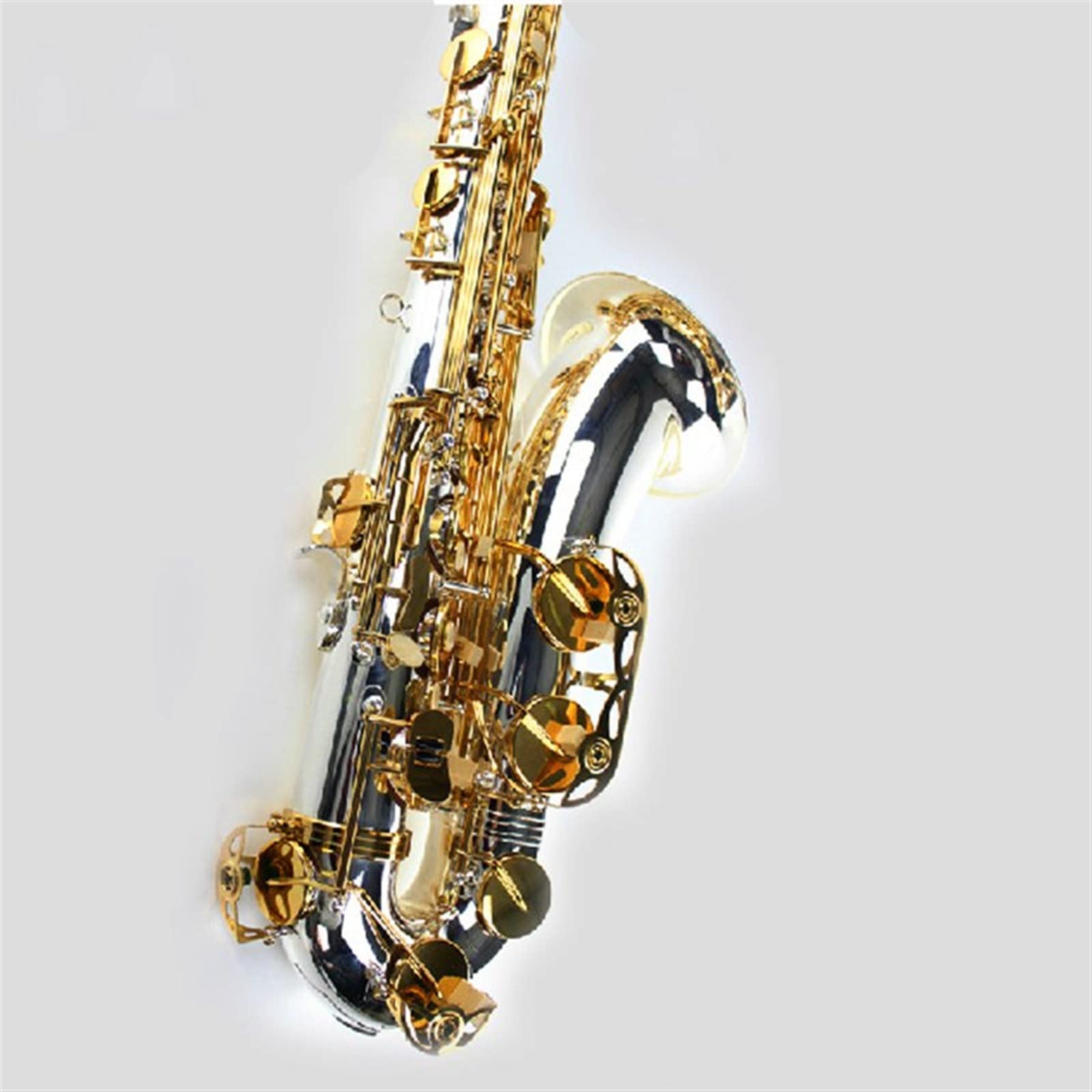 Saxofón Profesional Saxofón Tenor BB Sax Instrumento De Viento Plata Y Oro Superficie Sax Saxofón Tenor Instrumentos Musicales