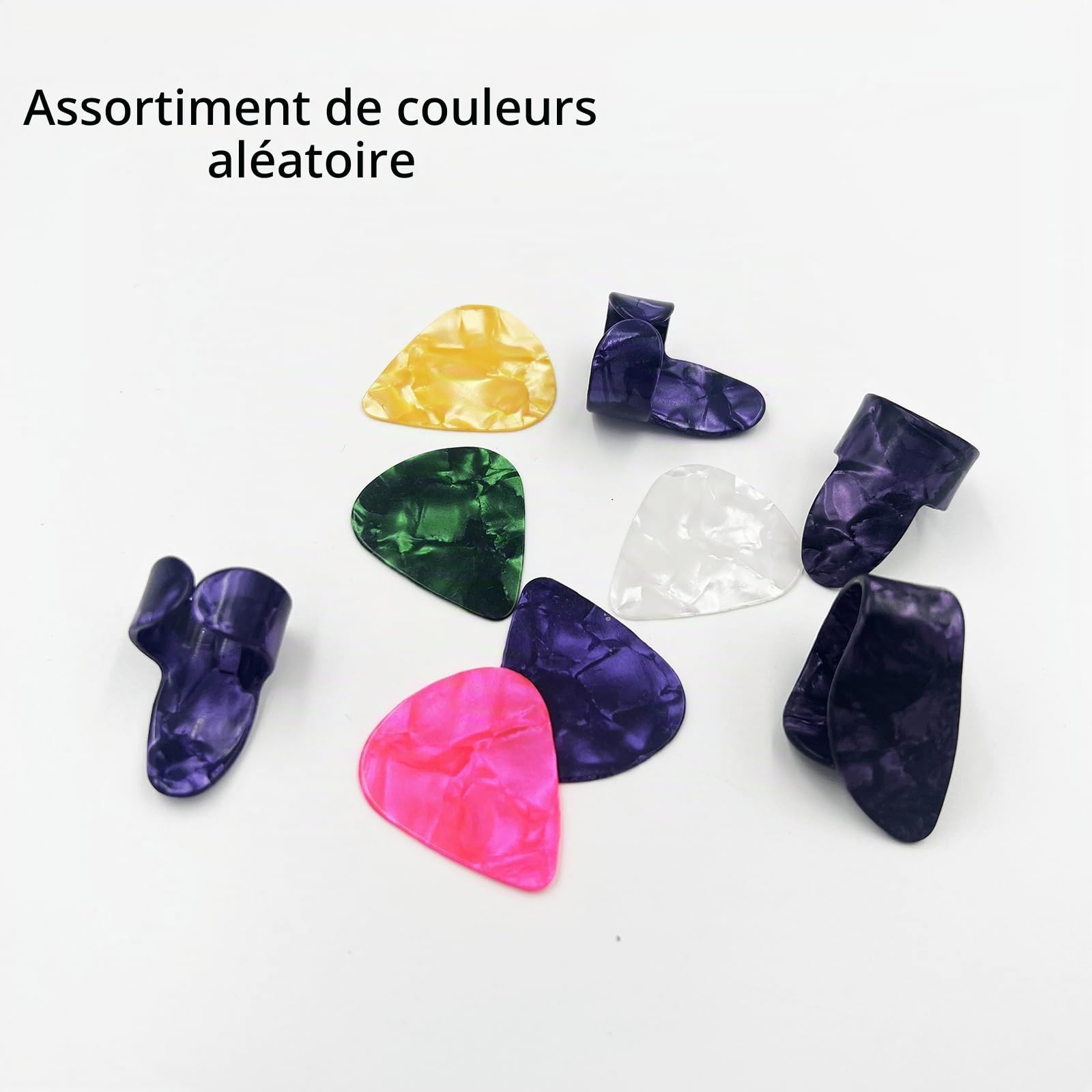 Slide de Guitare - 3 Pièces Glissières (2 Métal et 1 Verre), 8 Médiators (4 Acier Inoxydable, 4 Plastique), Accessoires pour Guitaristes