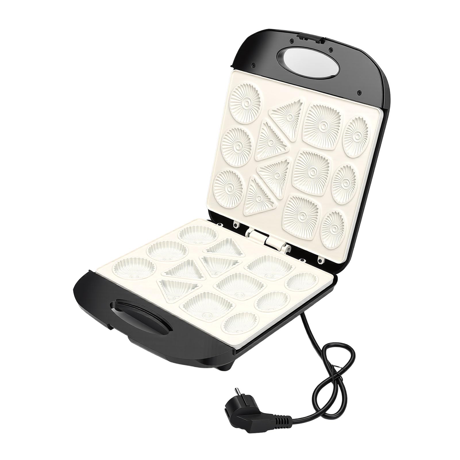 Sxhlseller Tortiera Elettrica da 1400 W a 13 Fori |Macchina per Biscotti in Acciaio Inossidabile Riscaldamento Doppio Lato per Snack e Biscotti per la Colazione (Spina europea 220V)