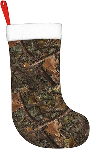 Miniatura 2 de Calcetín de Navidad de camuflaje grande, decoración de fiesta de Navidad, para colgar en la chimenea
