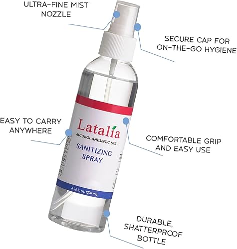 Miniatura 2 de Latalia Spray desinfectante de manos  Spray desinfectante de manos sin perfume para manos y superficies, ideal para el hogar, la oficina y viajes