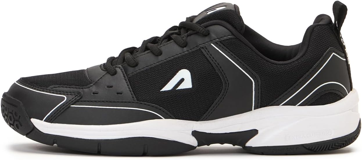 Boldfit Badminton Shoes for Man Lightweight Non Marking Shoes for Badminton Breathable Anti Skid Shoe for Man Shuttle Non Marking Indoor Shoe for Pickleball, Tennis, Padel, Black White - 09