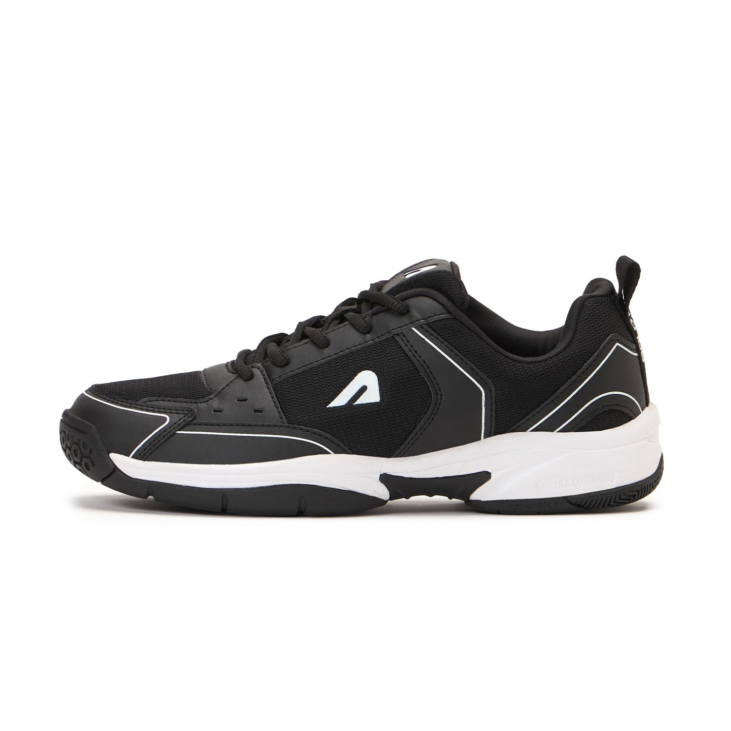 Boldfit Badminton Shoes for Man Lightweight Non Marking Shoes for Badminton Breathable Anti Skid Shoe for Man Shuttle Non Marking Indoor Shoe for Pickleball, Tennis, Padel, Black White - 07