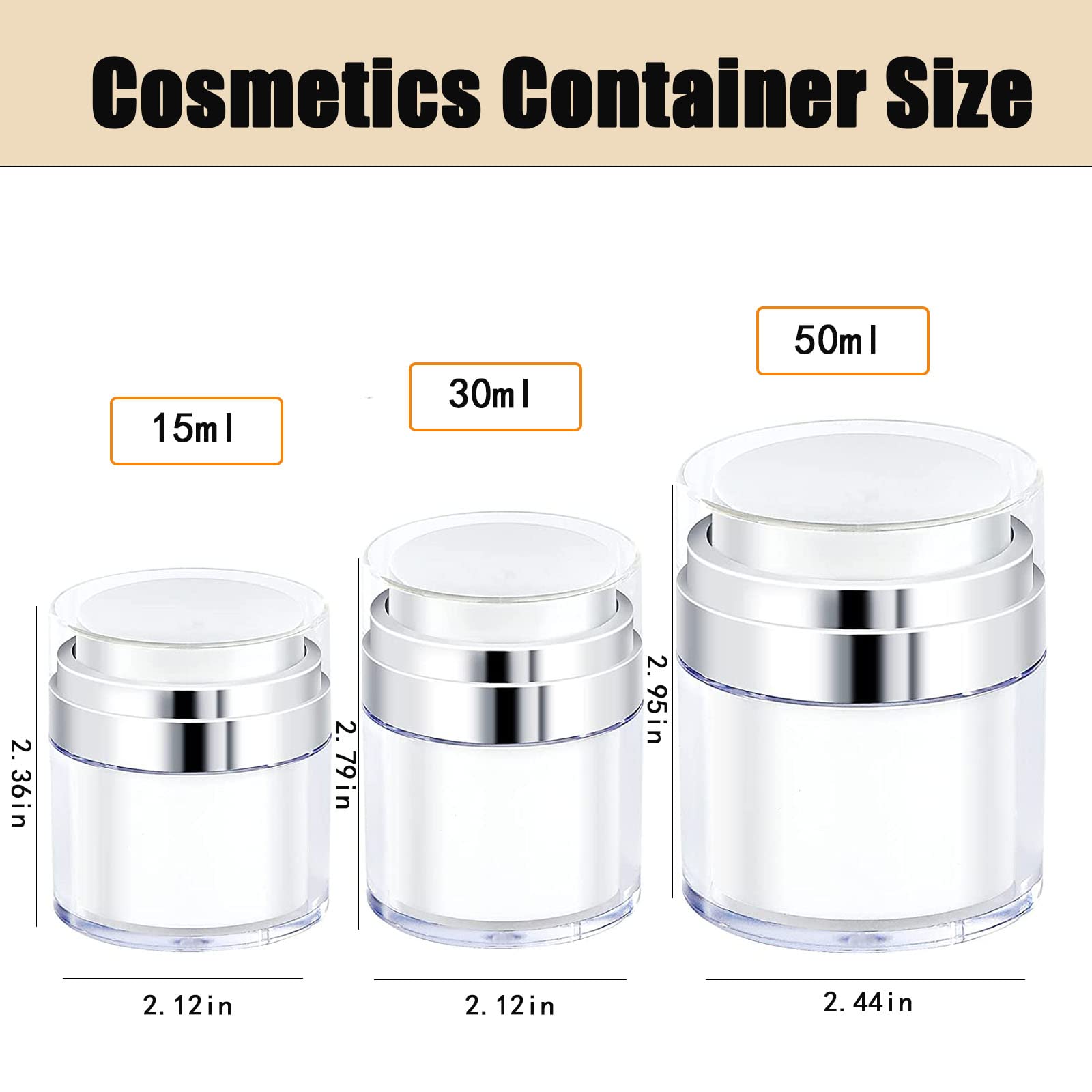 50 Ml Leere Creme-Dose Mit Airless-Pumpe – Nachfüllbarer Spender Für Cremes