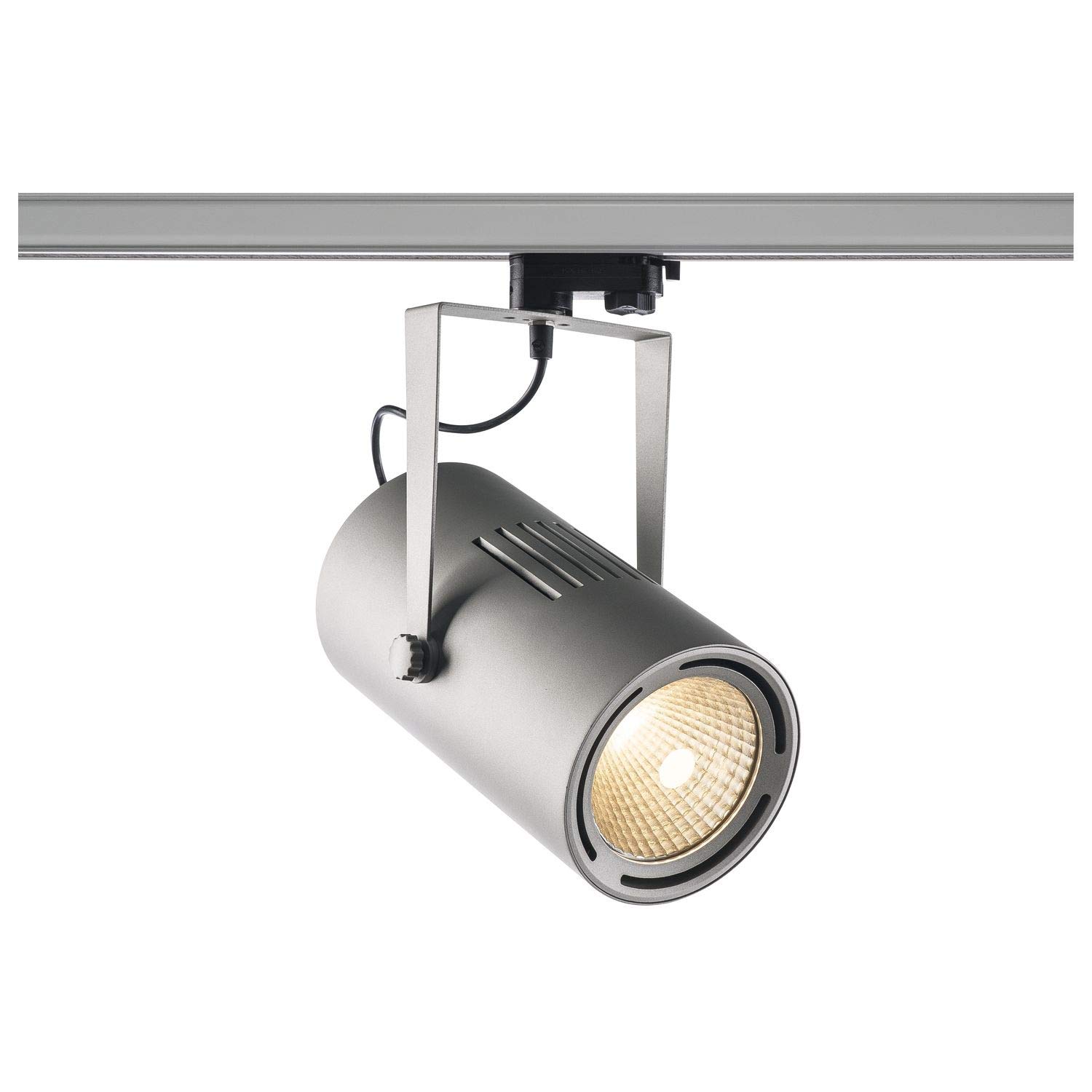 Slv Grey Euro Spot Track Silver 3000K 12° With 3P Adaptor Light Aluminium 61 W