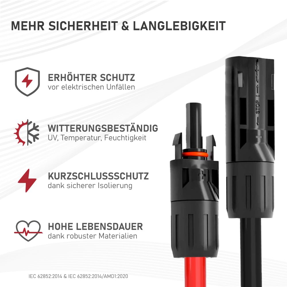 PV Solarstecker 40 Paar Solarpanel Kabelstecker kompatibel mit 4mm2 6mm2 Solarkabel PV Kabel IP68 wasserdicht für Solaranlage