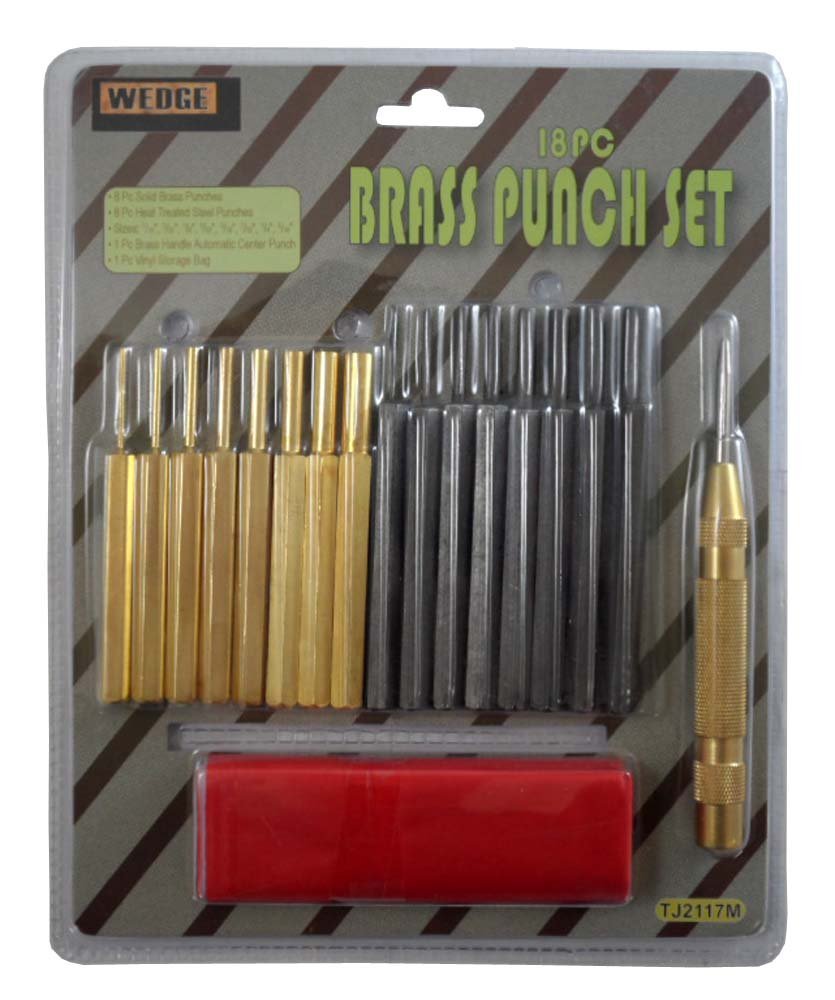 WEDGE 18-Piece Brass/Steel Punch Set | Ranges 1/16