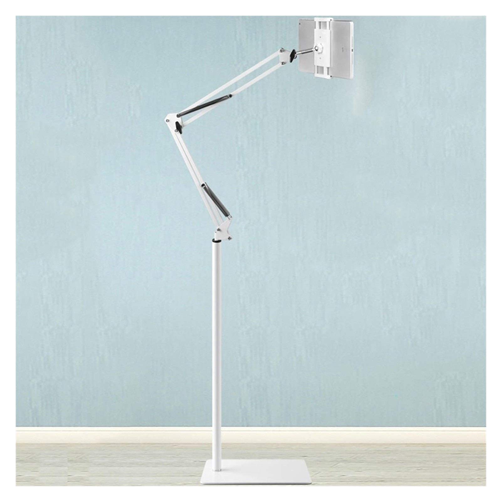Support de Sol pour Tablette, Support de téléphone Portable télescopique réglable en Hauteur, Support à Bras Long pour téléphones et tablettes de 4 à 13,5 Pouces pour Jeux, visionnage de vid