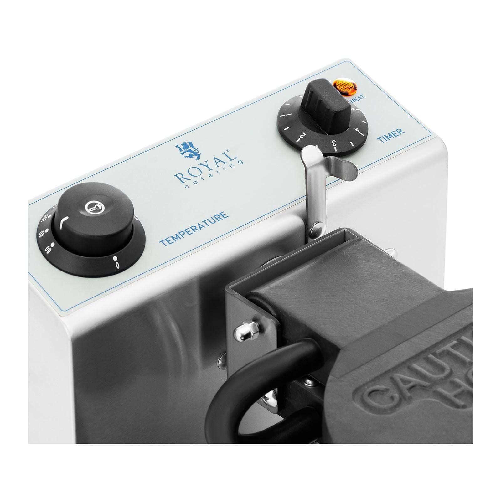 Royal Catering - Gaffle profesional redondo 1200 W - Gofrera profesional rotativa