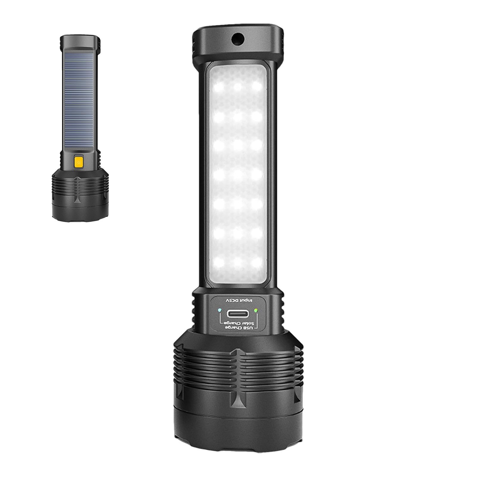 Torce elettriche per il campeggio, torcia elettrica a energia solare | Torcia portatile ricaricabile a carica solare,Torcia a lunga portata per la casa, multifunzione per la casa