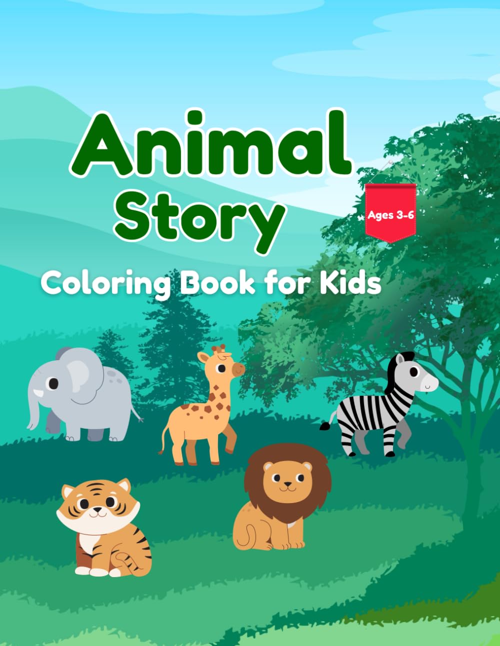 Animals Coloring Book for Kids Ages 3–6 | Cute and Easy Animals with Big Bold Outlines