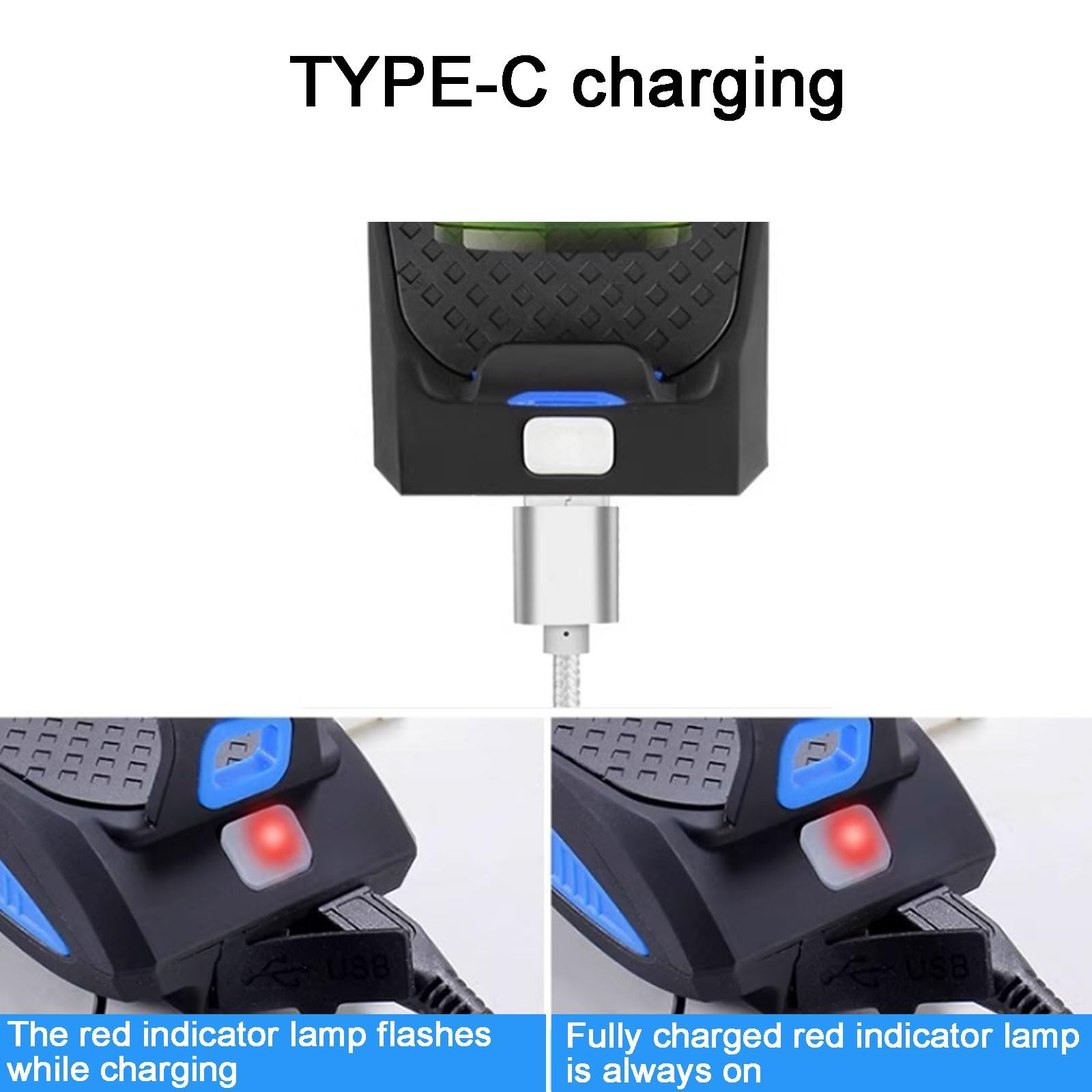 Sonnette de vélo en Plastique, Sonnette électrique for vélo de Montagne, Phare de vélo Super Puissant, klaxon Rechargeable, Multifonction