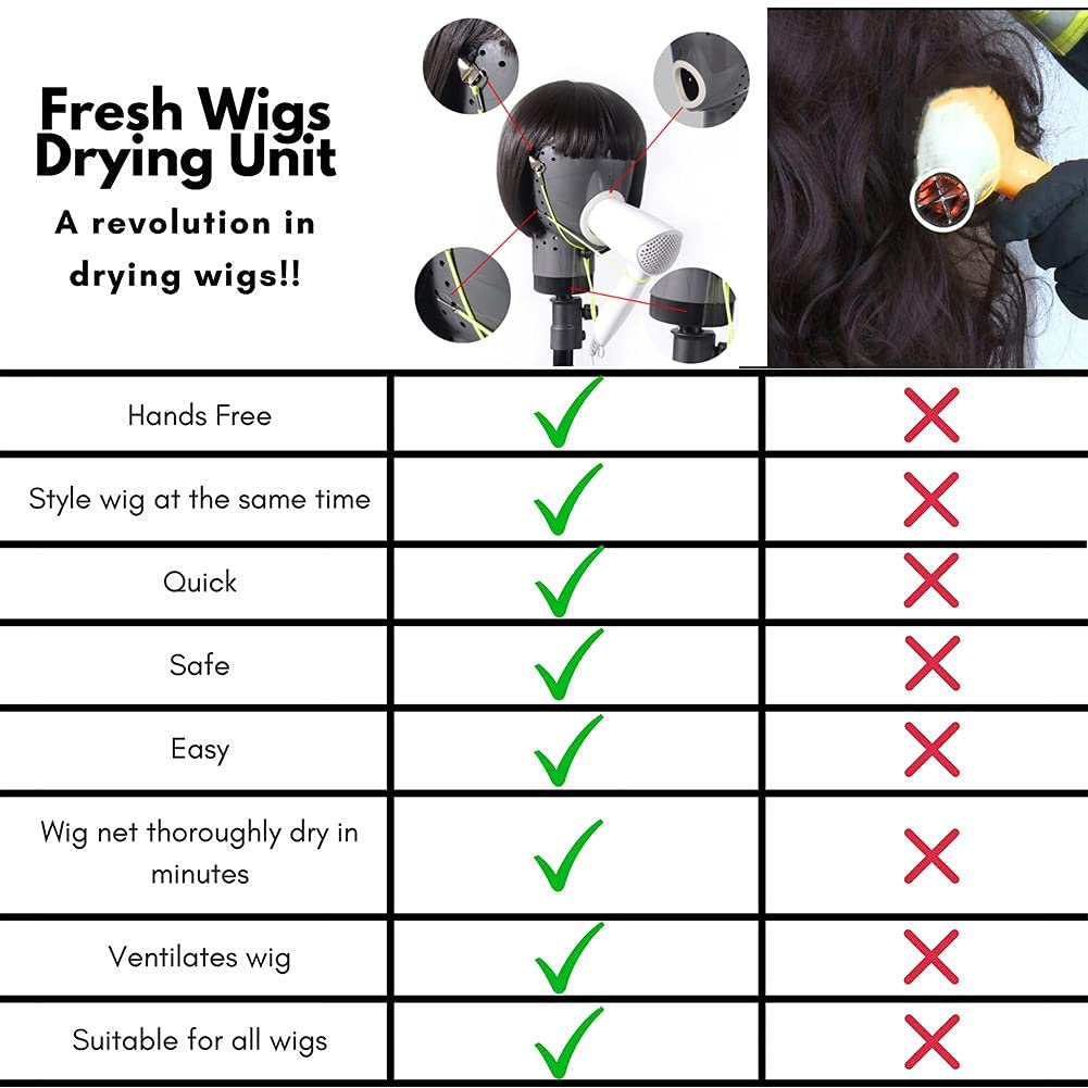 Maxsirui Supporto per capelli con manichino per asciugare e acconciare i capelli, retina per capelli con fori (grigio chiaro)