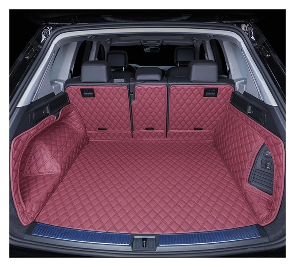 Per Per Touareg 2019-2021 tappetino del bagagliaio | Veicolo Bagagliaio Tappetini Bagagliaio Custom Auto PU Accesorios Styling(Wine red)