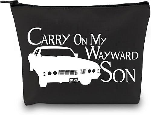 Miniatura 1 de Bolsa de maquillaje inspirada en programas de televisión Carry On My Wayward Hijo, para fanáticos y amigos, regalo, Carry On Negro