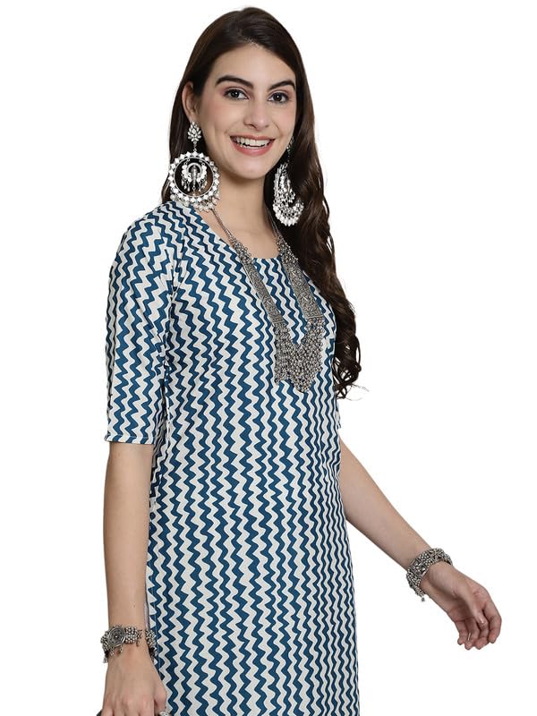 Image of 7Threads Kurti for Women|Kurti|Kurta|Kurta for Women|Crepe Kurti|Printed Kurta|Crepe Straight Kurti Kurti