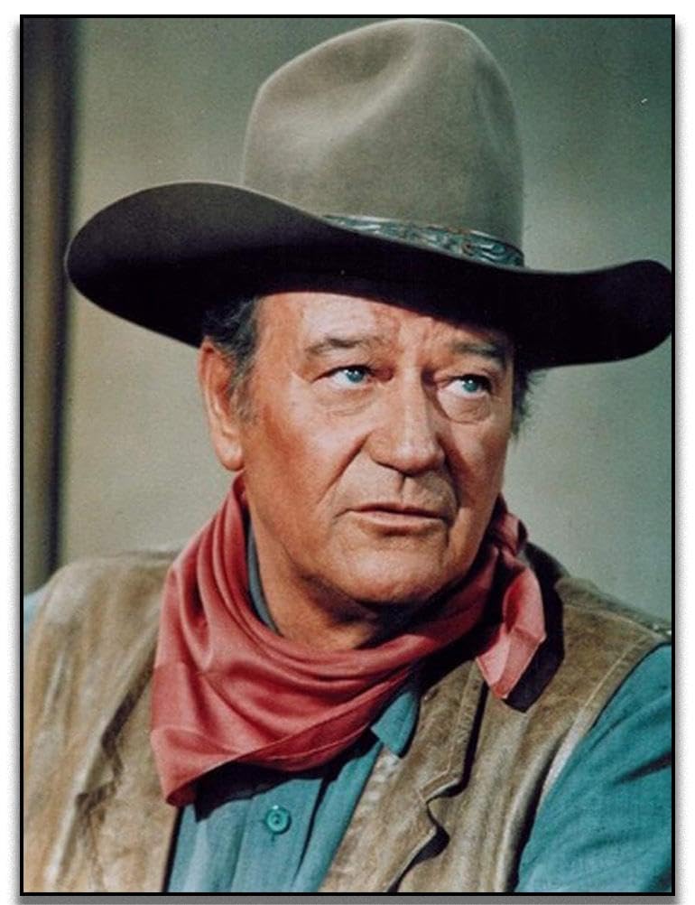 5D DIY Diamond Painting by Number Kits, John S Wayne Round Full Drill Crystal Rhinestone Embroidery Diamond Arts for Home Wall Decor (12X16in/30X40cm) 。1