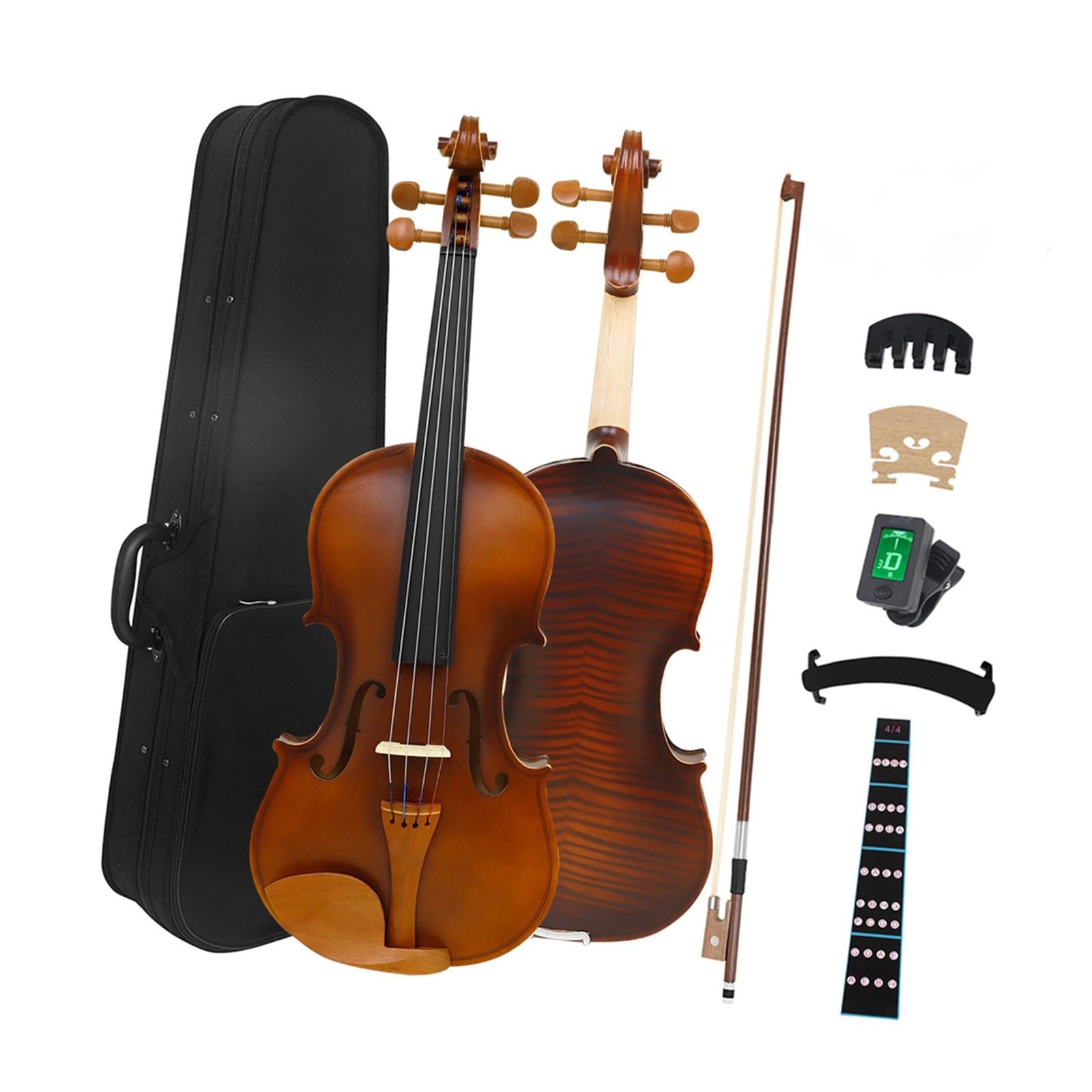 Skrzypce Drewniane Sklejka Skrzypcowa Matowa Z Drewna Jujube Akcesoria Zestaw Ręcznie Robiony Instrument Muzyczny 4/4(3/4)