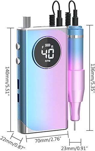 Miniatura 3 de Taladro de uñas eléctrico para uñas, portátil, recargable, 40000 rpm, juego de manicura y pedicura eléctrica profesional