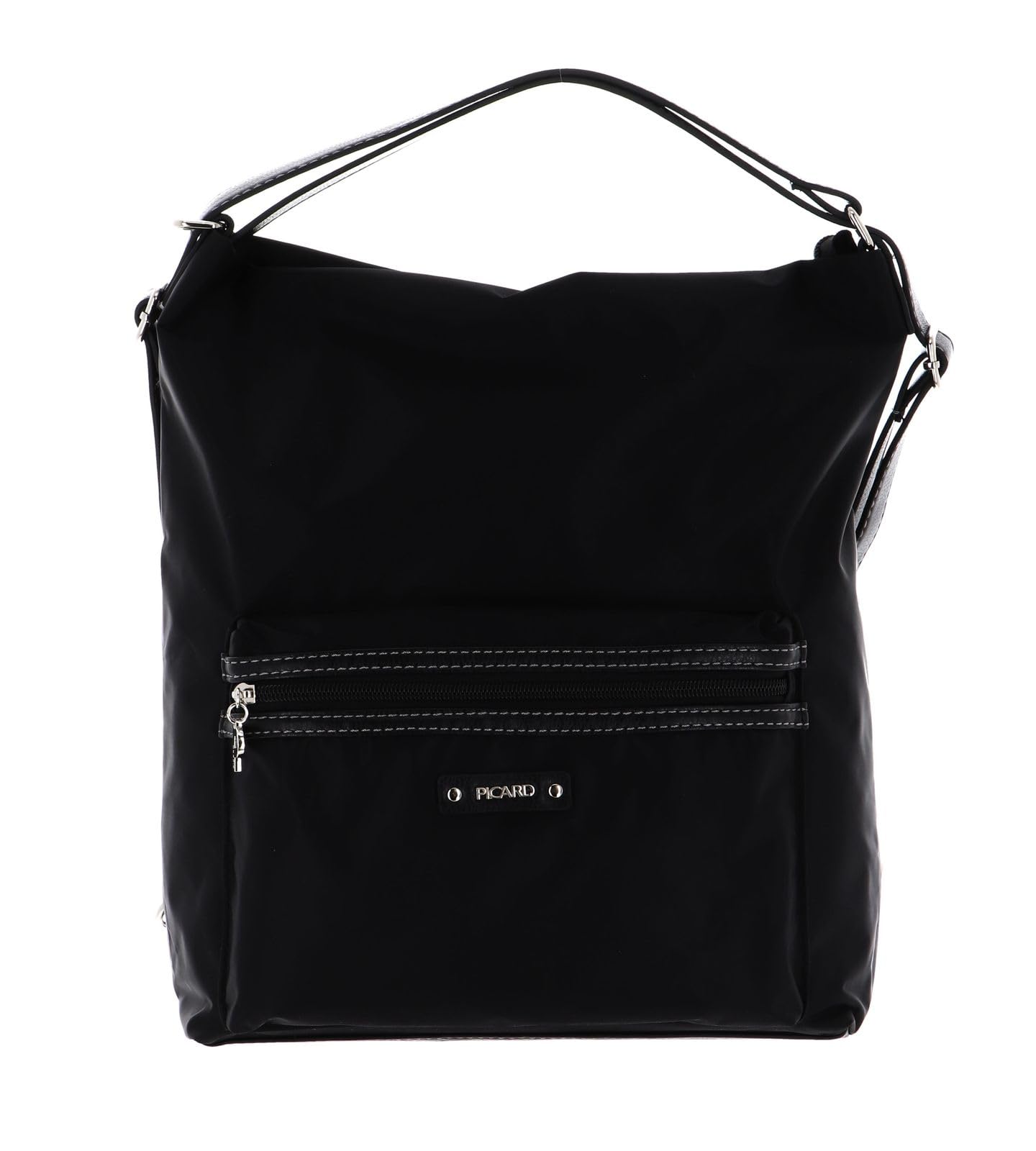 Picard Sonja Women's Nylon Bag and Backpack Large with Zip Bag and Backpack Everyday Going Out, black, 0