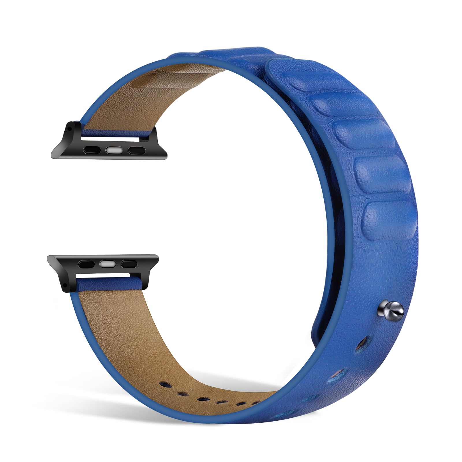 Klyingor Magnetic Leather Watch Band Compatible for Apple Watch Ultra 2023, SE 2023, Series 9 8 7 6 5 4 3 2 1, Magnet Leather Band with iWatch 38mm