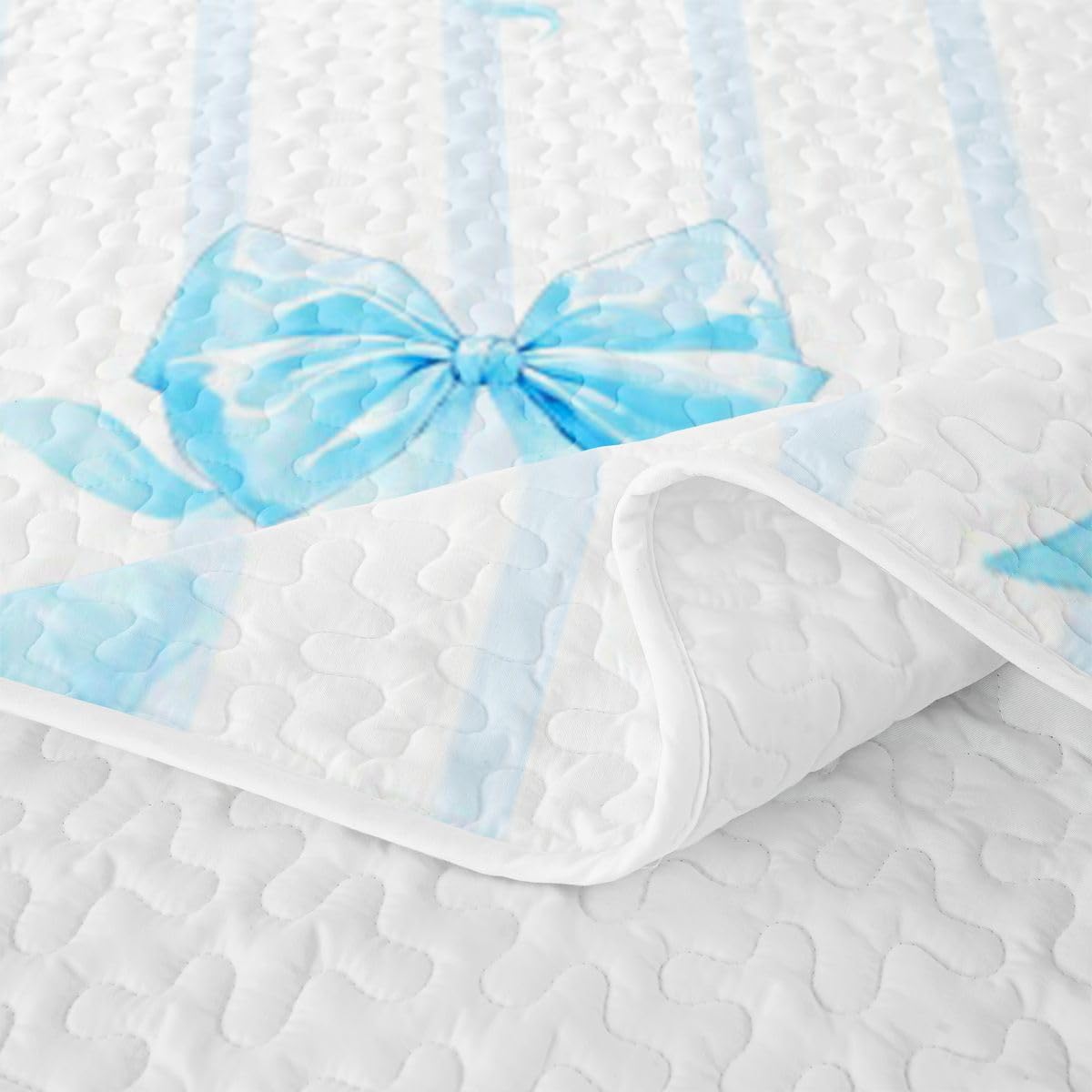 Homewish Süße Blaue Schleife Schleifchen Steppdecke 220x240cm