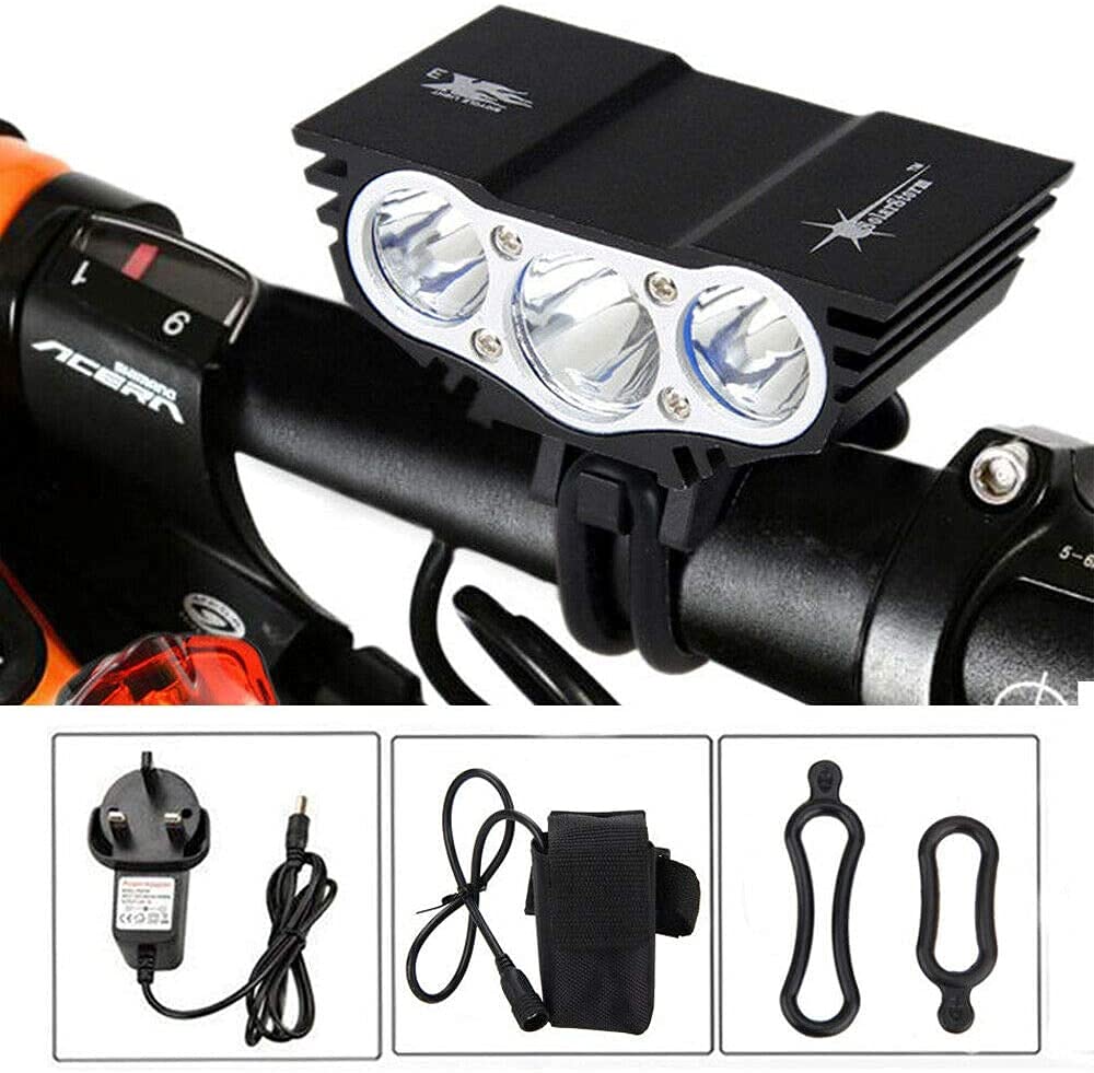 Światła kierownicy LED Mountain Bike Lights Rechargeable 18650 Zestaw lampy latarki rowerowej - łatwy w instalacji reflektor cyklu