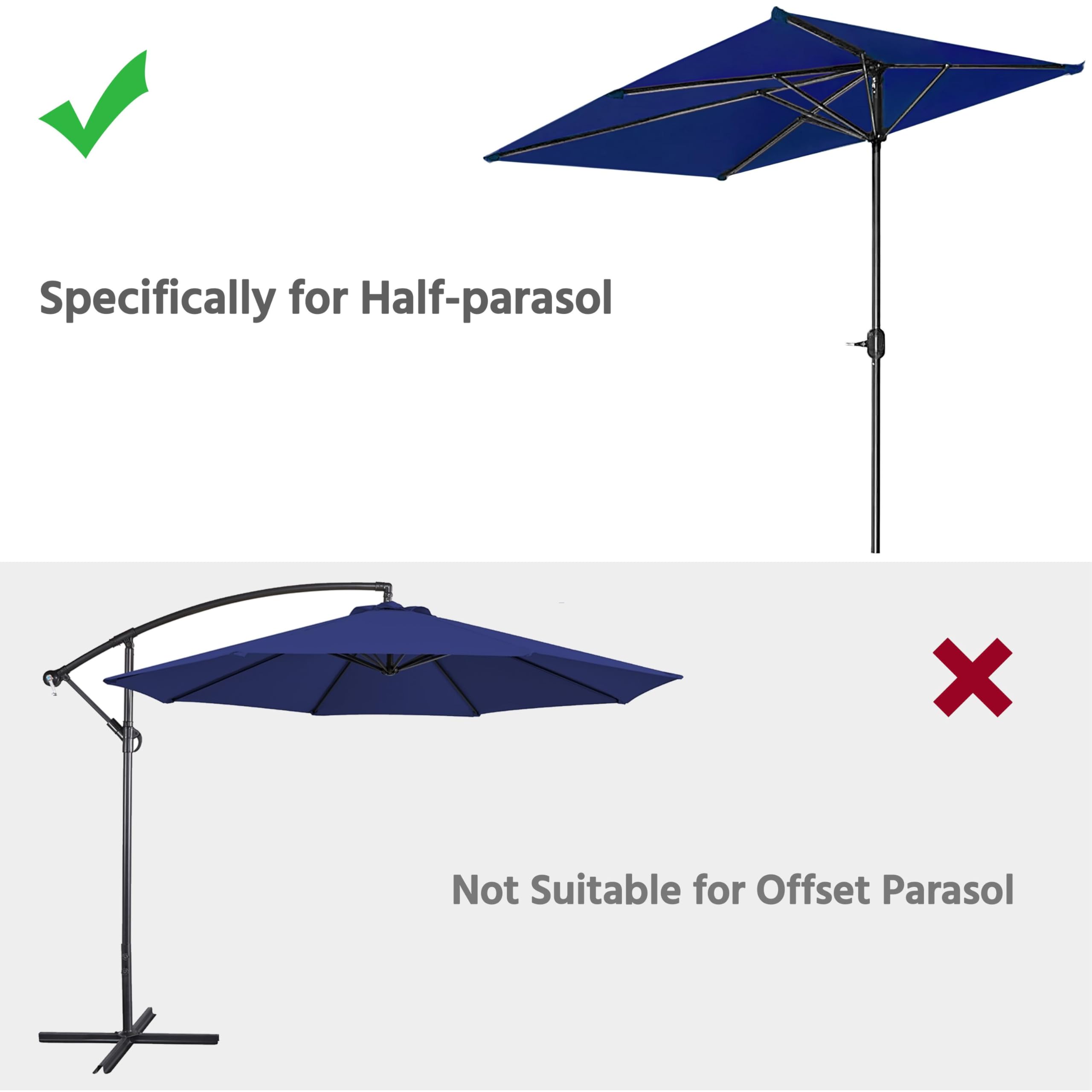 Yaheetech Base per Ombrellone Semicircolare in Resina Supporto 9,6 kg per Ombrellone Pali da Ø38mm o Ø48mm, Design retrò, per Terrazza Balcone Patio Esterno, Nero