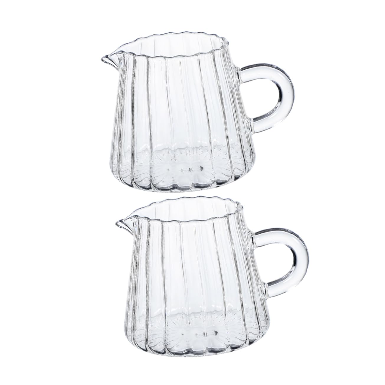 Cabilock 2Pcs Heat Resistant Glass Frothing Pitcher Milk Jug with Precision Spout for Latte Art Serving and Hot Beverages High Borosilicate Glass Milk Foaming Container