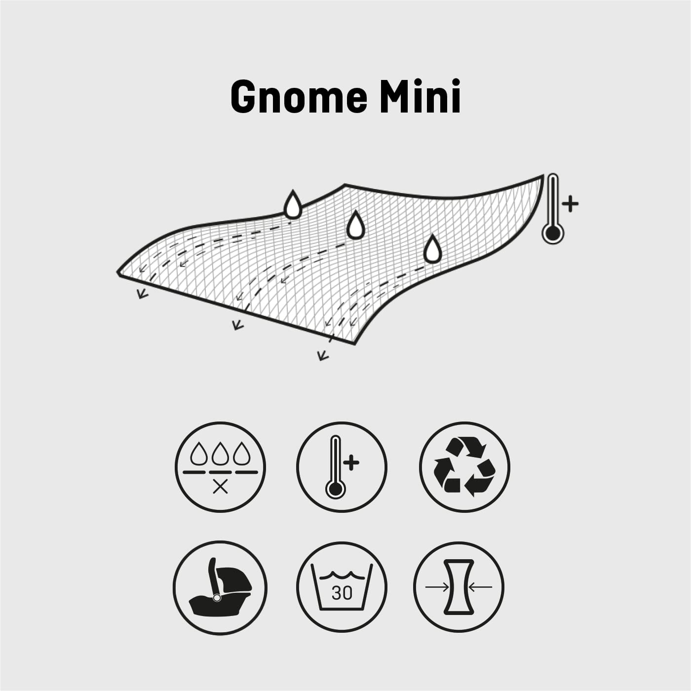 DOOLITTLE GNOME Mini 100 | Chancelière Universelle pour Siège Auto Et Nacelle | Sac de Couchage Imperméable Couleur Winter Sand | Hiver 100 g