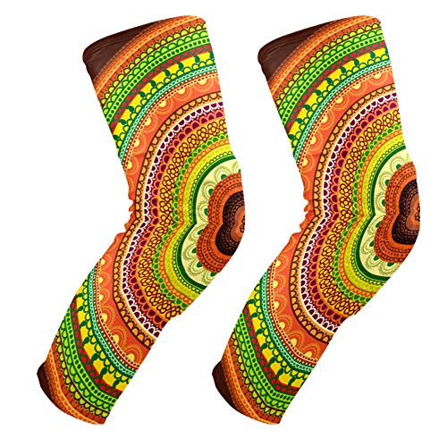 Genouillères colorées au henné motif mandala avec rembourrage de protection