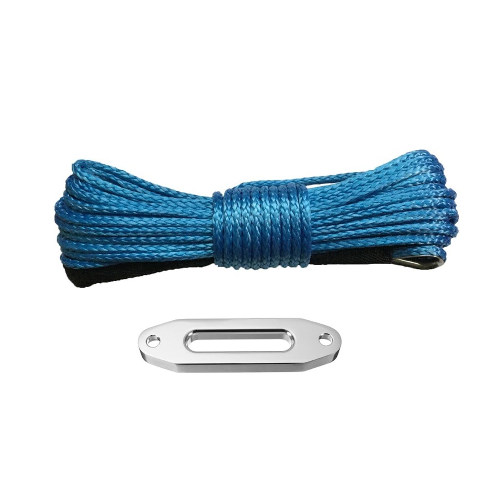 Syntetyczna lina wyciągarki 6 mm*15 m z aluminiową prowadnicą liny, zestaw pasów holowniczych do ciężkich prac w terenie o udźwigu 4000 funtów Ultramocny(Black)