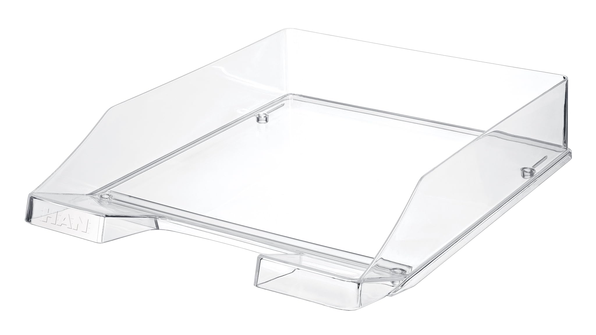 Briefablage klassisch/Basic für Format DIN A4 stapelbar, stabil (Transparent Klar, 2er Set)