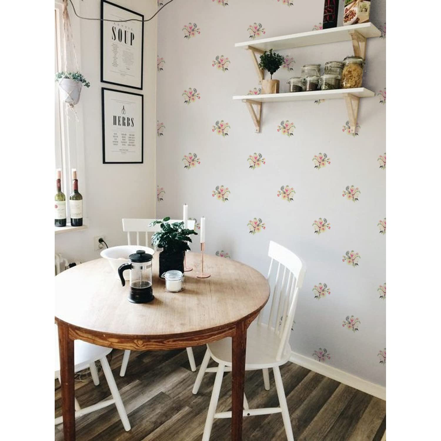 Papier peint floral 208x146 cm Coloray en latex pour salon et chambre