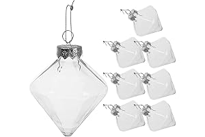 LUOZZY Fillable Light Bulb Ornaments 8pcs Christmas Baubles Ornaments