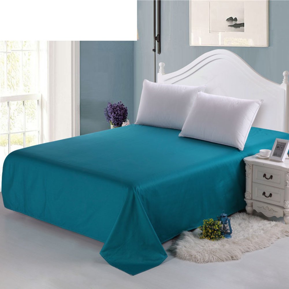 Feuilles de tissu de coton pur drap plat couleur unie double lit 160x230cm pour chambre d'adulte