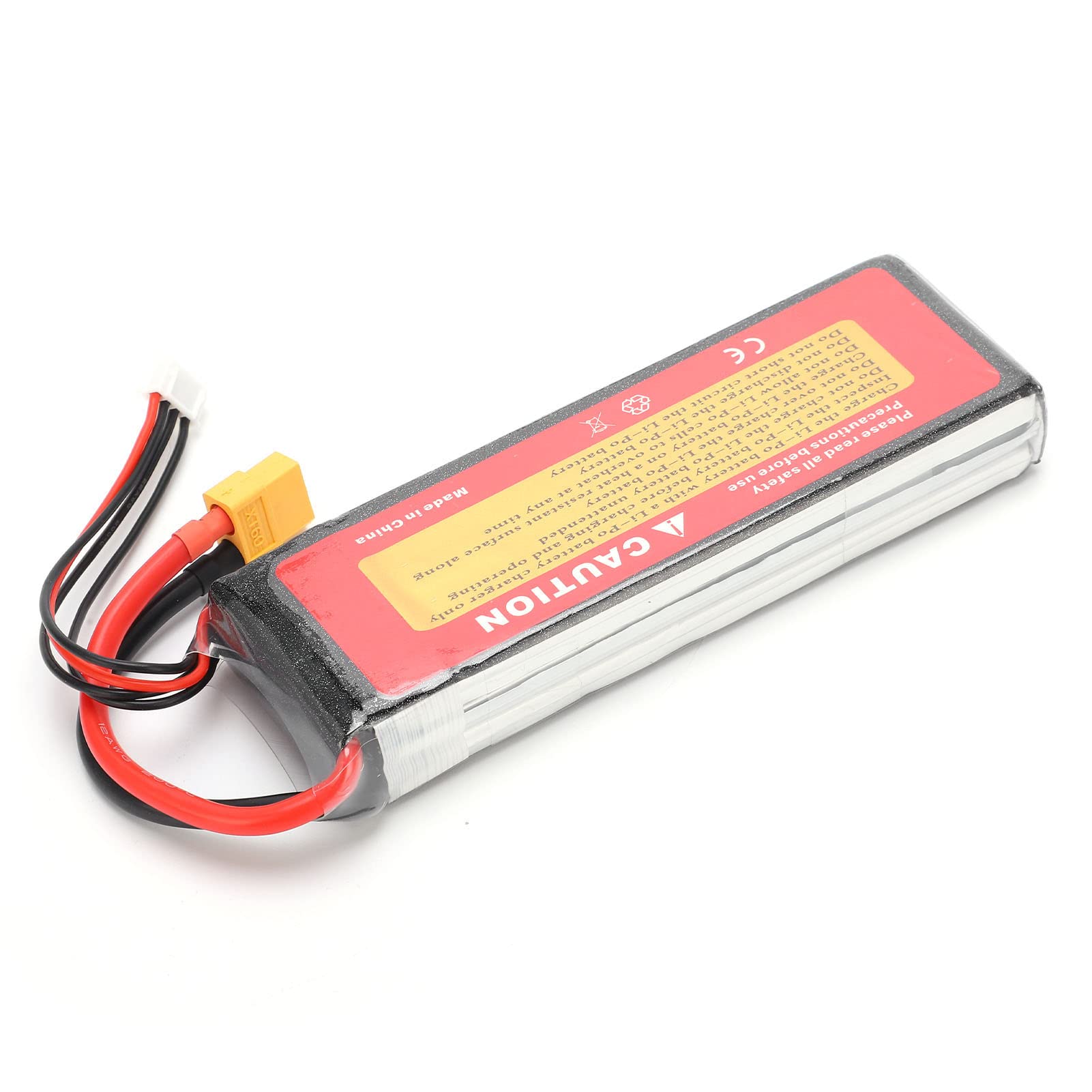 Yctze Pacco Batteria Lipo 11,1 V 3500 MAh 3S 60C, Batteria RC Ad Alta capacità con Spina XT60, per Droni Aeroplani e Barche per Auto RC