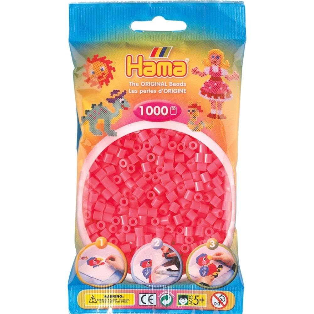 Hama 207-26 Bolsa De 1000 Cuentas Midi Multicolor, Manualidades Infantiles De 5 Mm, Ideal Para Planchar Y Coser
