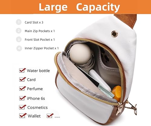 Miniatura 4 de WSRYDJDL Bolso cruzado pequeño de piel sintética para mujer, bolso bandolera para viajes, senderismo, ciclismo