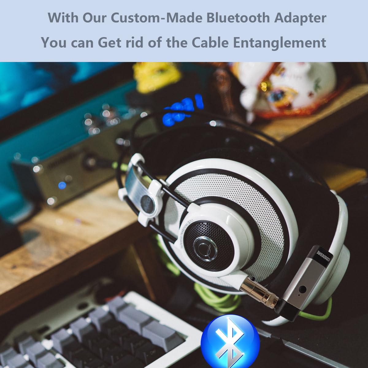 COSDESIRE Bluetooth Adapter and Cable Replacement for AKG K240, K240S, K240MK II, Q701, K702, K141, K171, K181, K271s - Image 4