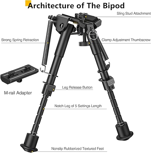 Miniatura 2 de CVLIFE Bípode de 6-9 pulgadas con adaptador para carril M