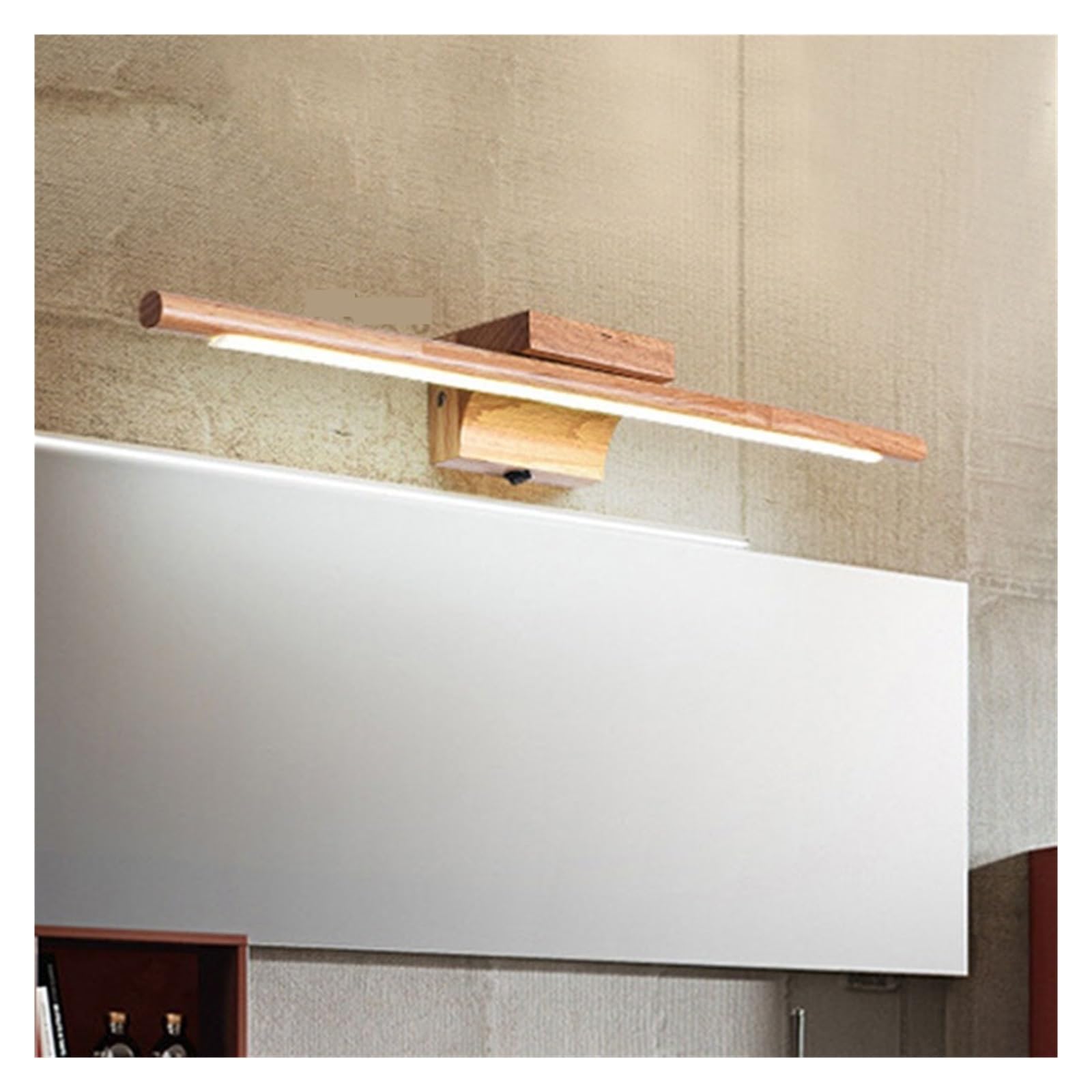 Luces de espejo LED, lámpara pared nórdica madera maciza, decoración moderna for baño, vestidor, iluminación for del hogar, apliques, lámparas con interruptor Uso versátil(Cool)