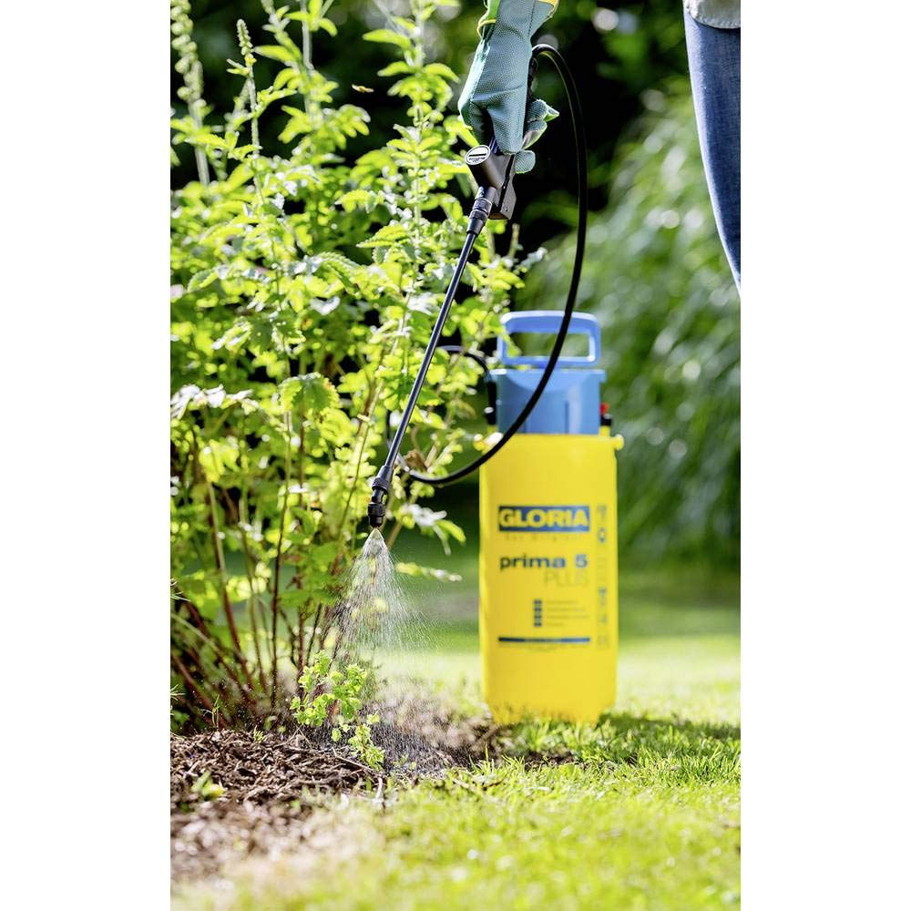 GLORIA Spruzzatore prima 5 PLUS | Pompa 5L per Acido Acetico e Diserbo | Nebulizzatore 5L resistente agli acidi | Guarnizioni EPDM | Lancia prolunga 0,5m | Per acido acetico 10% e diserbo naturale