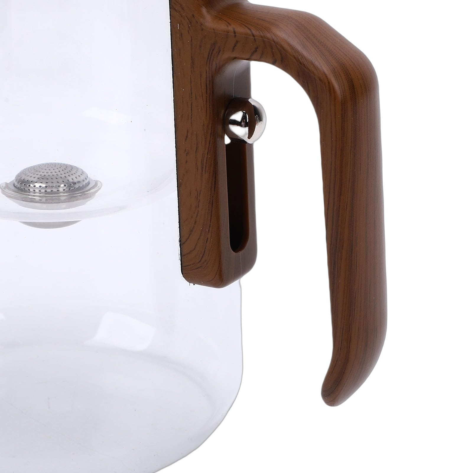 TOPINCN Tetera in Vetro Borosilicato con Infusore in Acciaio Inox e Coperchio Sicuro per Amanti del tè, 30oz Impugnatura Ergonomica Infusione con un Pulsante (600 ml)