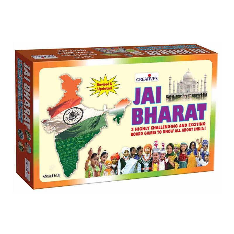 Image of Creative's Jai Bharat | Family Board Games | Educational Geography |Expedition Across The India | Board Game | Knowledge of India and Cities with India Map Board Games | Ages 8 & Up